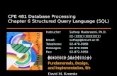Fundamentals, Design, and Implementation, 9/e CPE 481 Database Processing Chapter 6 Structured Query Language (SQL) Instructor:Suthep Madarasmi, Ph.D.