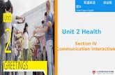 1 Unit 2 Health 职通英语 综合教程① Career Express English Section IV Communication Interaction.