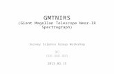 GMTNIRS (Giant Magellan Telescope Near-IR Spectrograph) Survey Science Group Workshop 3 조 김상혁 김재영 최나현 2013.02.15.