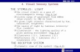 산업경영공학과 IMEN 315 인간공학 4. Visual Sensory Systems THE STIMULUS: LIGHT  the visual stimuli as a wave of electromagnetic energy (fig 4.1a)fig 4.1a  visible.