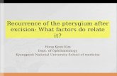 Recurrence of the pterygium after excision: What factors do relate it? Hong Kyun Kim Dept. of Ophthalmology Kyungpook National University School of medicine.