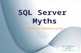 Page 1 SQL Server Myths XV ENCONTRO DA COMUNIDADE SQLPORT Rui Ribeiro MCITP 2011/08/16.