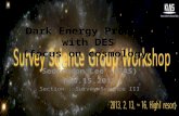 Dark Energy Probes with DES (focus on cosmology) Seokcheon Lee (KIAS) Feb.15.2013 Section : Survey Science III.