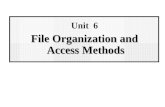 File Organization and Access Methods Unit 6 File Organization and Access Methods.