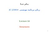 1 بنام خدا زبان برنامه نویسی C (21814( Lecture 14 Structures.