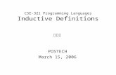 CSE-321 Programming Languages Inductive Definitions POSTECH March 15, 2006 박성우.