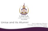 Prof N Barney Pityana Principal and Vice-Chancellor Unisa Unisa and its Alumni.