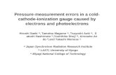 Pressure-measurement errors in a cold- cathode-ionization gauge caused by electrons and photoelectrons Hiroshi Saeki a), Tamotsu Magome a), Tsuyoshi Aoki.