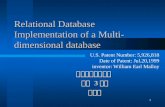 1 Relational Database Implementation of a Multi- dimensional database 컴퓨터언어연구실 석사 3 학기 김혜진 U.S. Patent Number: 5,926,818 Date of Patent: Jul.20,1999 inventor: