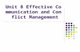 Unit 8 Effective Communication and Conflict Management.