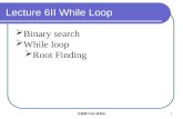 軟體實作與計算實驗 1  Binary search  While loop  Root Finding Lecture 6II While Loop.
