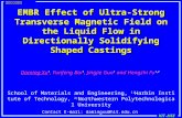 EMBR Effect of Ultra-Strong Transverse Magnetic Field on the Liquid Flow in Directionally Solidifying Shaped Castings 哈尔滨工业大学HIT–MSE Daming Xu 1, Yunfeng.