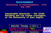 1 Sustainability and the Environment University of Hertfordshire, 17th May 2007 Sustainable Operation – The ZICER Building and Low Carbon Strategies at.