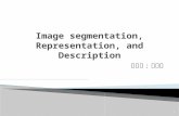 主講人 : 張緯德 1.  Image segmentation ◦ ex: edge-based, region-based  Image representation ◦ ex: Chain code, polygonal approximation signatures, skeletons.