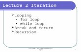數值方法 2008, Applied Mathematics NDHU 1  Looping for loop while loop  Break and return  Recursion Lecture 2 Iteration.