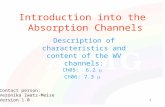 1 Introduction into the Absorption Channels Description of characteristics and content of the WV channels: Ch05: 6.2  Ch06: 7.3  Contact person: Veronika.