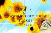 Unit 7 How much are these socks? Section A 1a-1c.
