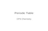 Periodic Table CPS Chemistry. What You Need To Know Periodicity –Central Concepts: Repeating (periodic) patterns of physical and chemical properties occur.