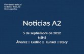 Noticias A2 5 de septiembre de 2012 NSHS Álvarez :: Cedillo :: Kunkel :: Stacy Si no tienes fecha, si no tienes título, no tienes apuntes.