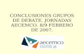 CONCLUSIONES GRUPOS DE DEBATE. JORNADAS AECEMCO. 8/9 FEBRERO DE 2007.