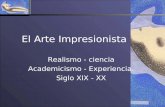 El Arte Impresionista Realismo - ciencia Academicismo - Experiencia. Siglo XIX - XX.
