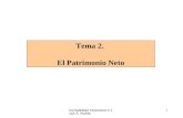 Contabilidad Financiera II- Juan A. Rueda 1 Tema 2. El Patrimonio Neto.