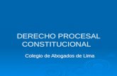 DERECHO PROCESAL CONSTITUCIONAL Colegio de Abogados de Lima.