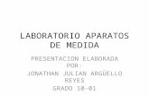LABORATORIO APARATOS DE MEDIDA PRESENTACION ELABORADA POR: JONATHAN JULIAN ARGÜELLO REYES GRADO 10-01.