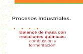 Procesos Industriales. Balance de masa con reacciones químicas: combustión y fermentación.