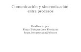 Comunicación y sincronización entre procesos Realizado por Kepa Bengoetxea Kortazar kepa.bengoetxea@ehu.es.
