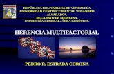 REPÚBLICA BOLIVARIANA DE VENEZUELA UNIVERSIDAD CENTROCCIDENTAL “LISANDRO ALVARADO”. DECANATO DE MEDICINA. PATOLOGÍA GENERAL: ÁREA GENÉTICA. HERENCIA MULTIFACTORIAL.