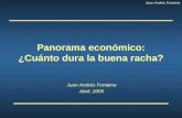 Juan Andrés Fontaine Panorama económico: ¿Cuánto dura la buena racha? Juan Andrés Fontaine Abril, 2005.