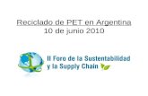 Reciclado de PET en Argentina 10 de junio 2010.
