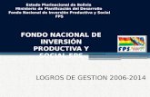 LOGROS DE GESTION 2006-2014 Estado Plurinacional de Bolivia Ministerio de Planificación del Desarrollo Fondo Nacional de Inversión Productiva y Social.