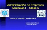 Administración de Empresas Acuícolas I – Clase 5 Fabrizio Marcillo Morla MBA barcillo@gmail.com (593-9) 4194239.