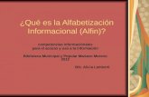 ¿Qué es la Alfabetización Informacional (Alfin)? competencias informacionales para el acceso y uso a la información Biblioteca Municipal y Popular Mariano.