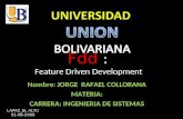 Fdd : Feature Driven Development Nombre: JORGE RAFAEL COLLORANA MATERIA: CARRERA: INGENIERIA DE SISTEMAS LAPAZ_EL ALTO 01-08-2009.