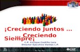 ¡Creciendo Juntos … … Creciendo Siempre¡ C.P. Enrique Castillo Lara Director Ejecutivo Ventas L.P.