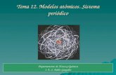 Tema 12. Modelos atómicos. Sistema periódico Departamento de Física y Química I. E. S. Pablo Gargallo.
