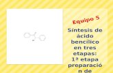 Síntesis de ácido bencílico en tres etapas: 1ª etapa preparación de benzoína Equipo 5.