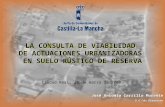 LA CONSULTA DE VIABILIDAD DE ACTUACIONES URBANIZADORAS EN SUELO RÚSTICO DE RESERVA José Antonio Carrillo Morente D.G. de Urbanismo José Antonio Carrillo.