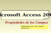 1 Microsoft Access 2007 Elaborado por: Ing. Maite Olmedo J Elaborado por: Ing. Maite Olmedo J. Propiedades de los Campos.