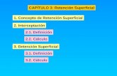 CAPÍTULO 3: Retención Superficial 1. Concepto de Retención Superficial 2.1. Definición 2. Interceptación 3. Detención Superficial 2.2. Cálculo 3.1. Definición.