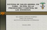 SISTEMA DE SALUD ANIMAL EN CUBA. SU ROL EN LA PREVENCIÓN Y CONTROL DE LAS ZOONOSIS DR. EMERIO SERRANO RAMÍREZ DIRECTOR GENERAL INSTITUTO DE MEDICINA VETERINARIA.