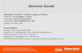 Servicio Social Hospital: H.I.G.A. Vicente López y Planes Dirección: 25 de Mayo y Alem Localidad: General Rodríguez Teléfonos: 0237-4840022 int. 120 Región.