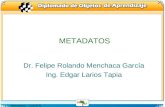 Menchaca – CIC/IPN 1 METADATOS Dr. Felipe Rolando Menchaca García Ing. Edgar Larios Tapia.