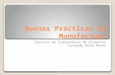 Buenas Prácticas de Manufactura Gerencia de Elaboradoras de Alimentos Fernando Pérez Muñoz.