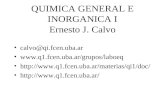 QUIMICA GENERAL E INORGANICA I Ernesto J. Calvo calvo@qi.fcen.uba.ar www.q1.fcen.uba.ar/grupos/laboeq http://www.q1.fcen.uba.ar/materias/qi1/doc/ http://www.q1.fcen.uba.ar