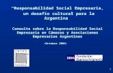 1 “Responsabilidad Social Empresaria, un desafío cultural para la Argentina” Consulta sobre la Responsabilidad Social Empresaria en Cámaras y Asociaciones.