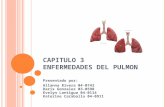 C APITULO 3 E NFERMEDADES DEL PULMON Presentado por: Allanna Rivera 04-0742 Daris Gonzalez 03-0598 Evelyn Lantigua 04-0114 Katerine Caraballo 04-0911.